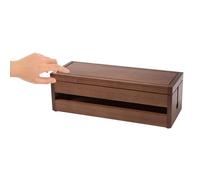 ibasenice Boîte de Rangement Cache Câble en Fortune Paulownia Bois Café, Conception Multifonction et Ventilation, Solution pour Organiser Câbles et Multiprises la Maison