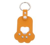 ibasenice Boîte de Rangement des Poils d'animaux Porte-clés de Souvenir pour Animaux de Compagnie clés commémoratifs de Poils d'animaux Keychain médaillon Faux Cuir Jaune