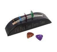 ibasenice Boîte de Rangement pour Médiators PVC avec Finition Vinyle Noir Rétro Support pour Médiators de Guitare Acoustique Électrique et Basse Design Élégant pour Musiciens