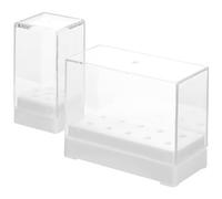 ibasenice Boîte de Rangement pour Stockage Sécurisé en Plastique Blanc pour Embouts de Ponceuse à 2 Pcs Support 7 et 10 Trous et Design Utile pour Embouts de Ponceuse à