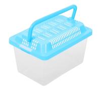 ibasenice Boîte de Transport Transparente pour Aquarium Portable Habitat Tortue Caisse Transport Hamsters et Reptiles Moyen Format Bleu