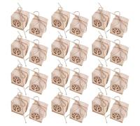 ibasenice Boîtes à Dragées en Papier Kraft, 40 Pièces avec Motif Arbre de Vie, Coffrets Cadeaux pour Baptêmes et Fêtes, Emballage Cadeau avec Corde en Jute, Contenants pour Bonbons