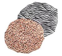 ibasenice Bonnet de Femme Réutilisable en Satin Double Couche Imperméable Élastique Confortable 2pcs pour Maquillage et Lavage des Cheveux