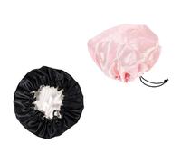 ibasenice Bonnet de Nuit pour Garçon et Filles 2 Pièces en Satin Double Couche Confortable et Respirant Élastique Ajustable pour Protéger L'oreiller