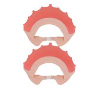 ibasenice Bonnets de Shampoing en Silicone pour Bébé, Protection Yeux et Oreilles, Étanches et Solide, Taille Garçon et Filles, Couleur Rouge, Usage Bain et Lavage, Lot de 2 Pièces