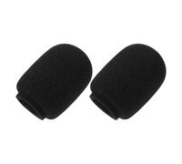 ibasenice Bonnette Anti-vent en Mousse Noire pour Micro 2 Pièces, des Bruits de Souffle, Lavable, pour Enregistrement en Studio Professionnel