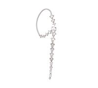 ibasenice Boucle D'oreille Clip Cristaux Manchette D'oreille Argentée Non Percée Femme Accessoire De Mode Droite Bijou Luxe Élégant