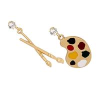 ibasenice Boucles D’oreilles Artistiques Pendantes En Métal Vintage Pendentif Palette Et Pinceau, Bijoux Pour Femmes Artistes, Design Asymétrique, Légères Et Confortables, Usage Quotidien Et Événement