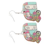 ibasenice Boucles D’oreilles Pendantes En Bois Modèle Caravane Pour Garçon Et Filles, Légères Et Mignonnes, Fête Déguisement Cosplay,