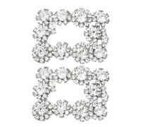 ibasenice Boucles de Chaussures DIY en Strass Brillant Carré, 1 Paire Décorative pour Chaussures, Paquet et Foulards, Accessoire Élégant et Polyvalent pour Mariage et Fête, Matériau Sûr