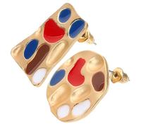 ibasenice Boucles D'oreilles Asymétriques Originales pour Femmes Métal Hypoallergénique Mat Présent Artistes et Adolescentes Style Palette de Peinture,