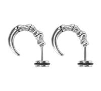 ibasenice Boucles D'oreilles Clous Aile D'aigle en Acier Inoxydable, Boucle Oreille Punk Unisexe, Bijou Auriculaire pour Femmes et Hommes, 2 Pièces, Style Vis Plate, Look Mode et Urbain