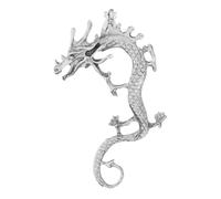 ibasenice Boucles D'oreilles Dragon Clips Non Percées Style Punk Métal Léger Manchette Enveloppante Pour Femmes Sorties Et Fêtes