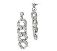ibasenice Boucles d'Oreilles Longues en Alliage avec Cristaux Paire Simple Pendante Argentée Bijoux Hip-Hop pour Femme Adaptées Fêtes et Occasions Quotidiennes