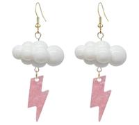 ibasenice Boucles D'oreilles Nuage Créatives Légères en Acrylique Surface Lisse, pour L'été Vacances D'été, Style Orage et Éclairs pour Femmes