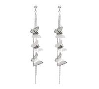 ibasenice Boucles d'Oreilles Pendantes à Pompons Argenté Longues Gouttes Auriculaires pour Femmes Bijoux Décoratifs Élégants Présent Anniversaire Accessoire Mode