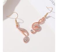 ibasenice Boucles d'Oreilles Pendantes Créatives en Alliage Motif Note de Musique Couleur Or Rose Légères et Décoratives Accessoire pour Femmes pour Soirées et Usage Quotidien