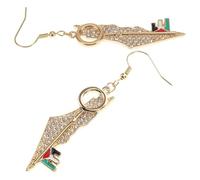 ibasenice Boucles D'oreilles Pendantes Finition Brillante et Design Unique en Acier Inoxydable Carte de Palestine et Motif Pastèque pour Femmes, pour Diverses Occasions