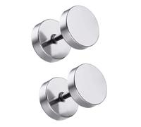 ibasenice Boucles Oreilles Homme Rondes Acier Inoxydable Hypoallergéniques Design Haltère Bijoux Mode Résistants et Confortables Lot
