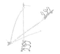 ibasenice Boucles Oreilles Pendantes avec Pompon Clips Oreille Asymétriques pour Femmes et Adolescentes Bijoux Élégants pour Fêtes et Usage Quotidien