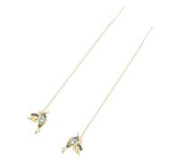 ibasenice Boucles Oreilles Pendantes Longues Avec Cristal Chance Et Motif Oiseau Mésange