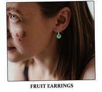 ibasenice Boucles Oreilles Pendantes Pomme Verte Résine Bijoux Originaux pour Femmes Cadeau Humoristique pour Amatrices de Fruits Boucle Longue Artistique