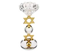 ibasenice Bougeoir de Table Étoile à Six Branches Rétro Vintage Or | Stabilité sur Table, Compatible Bougies Piliers et Fines, Décorations pour Cérémonies Religieuses