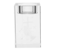 ibasenice Bougeoir en Cristal de Croix Surface Lisse, Support Stable pour Centre de Table Décoratif, pour Mariage et Décoration Religieuse Moderne
