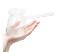 ibasenice Bouilloire à Thé Turque en Verre Épais 450 Ml Poignée Latérale Ergonomique sans Odeur pour Usage Domestique Chauffe Lait et Café Compatible Induction
