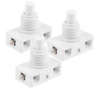 ibasenice Bouton-poussoir domestique Auto-bloquant Blanc, Lot de 3, Petit Interrupteur à Pied Compact pour appareils électroménagers, Remplacement bouton-poussoir DIY, Usage domestique