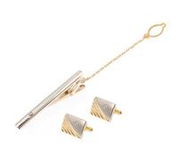 ibasenice Boutons de Manchette en Alliage Doré Strass Pince à Cravate pour Hommes, Accessoire Costume Professionnel, Ensemble Élégant Usage Affaires, Finition Éclatante Solide