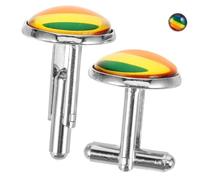 ibasenice Boutons Manchette Homme Arc-Ciel Motif Élégants pour Chemises Accessoires Mode Père et Papa Cadeau Polyvalent pour Toutes Occasions