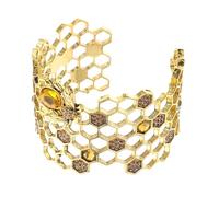 ibasenice Bracelet Abeille Ouvert Réglable En Alliage Léger, Manchette Nid D'abeille Creuse Féminine Pour Femmes, Bijou Élégant Pour Mariage Et Usage Quotidien, Taille Ajustable
