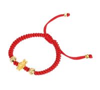 ibasenice Bracelet Année du Lapin Cordon Tressé avec Charm Rouge Ajustable pour Poignet Symbole Chance Zodiaque Chinois