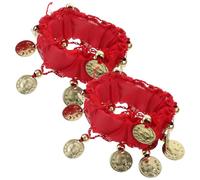 ibasenice Bracelet de Danse du Ventre en Mousseline Rouge Léger, Décoration de Bijoux Portable pour Danseuses Orientales et Spectacles de Théâtre