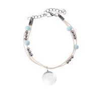 ibasenice Bracelet de Fleurs Séchées Préservées Tissé Main Motif Pissenlit Double Bijou pour Femme Cordon Souple Confortable Présent Usage Quotidien