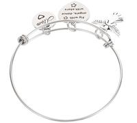 ibasenice Bracelet en Acier Inoxydable Inscription « Fly With Angels » Bracelet Décoratif Couleur Acier Taille Unique Bijou Créatif pour Présent Romantique et Anniversaire