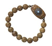 ibasenice Bracelet en Bois Naturel Perles DIY 6 Syllabes Formule Unisexe Vert Santal Artisanal Esprit Zen Adolescent Usage Quotidien