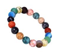 ibasenice Bracelet Femme Pierre Naturelle Système Solaire Univers Créatif avec Planètes Jonc et Élégant pour Usage Quotidien et Cadeau