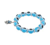 ibasenice Bracelet Femme Vintage Main de Hamsa avec Œil Protecteur Bleu Ciel Élégant Perles pour Cadeau Femme