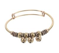 ibasenice Bracelet Jonc à Clochettes Vintage En Laiton Patiné, Manchette Unisexe Ajustable, Bijou Rétro Ethnique Pour Tenue Féminine Et Occasions Festives