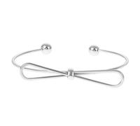 ibasenice Bracelet Jonc Femme Métal Argenté Ajouré Grand Nœud Réglable Chic pour Soirées et Occasions Spéciales