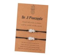 ibasenice Bracelet Pendentif Ananas Tricoté En Alliage Réglable, Lot De 2 Bracelets Noirs Créatifs, Présent Pour Remise Des Diplômes, Ornement De Poignet, Accessoire Léger Et Ajustable