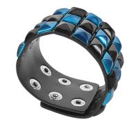 ibasenice Bracelet Punk Faux Cuir Riveté Unisexe Manchette Gothique à Clous Large Bangle Style pour Hommes Femmes Accessoire Mode Bar et Biker