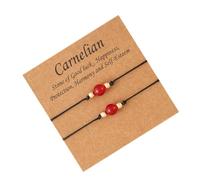 ibasenice Bracelet Tressé en Cornaline Noire pour Couple, Lot de 2 Chaînes de Poignet Commémoratives, Bijou de Poignet pour Saint Valentin et Présent Romantique, Accessoire Mode Solide