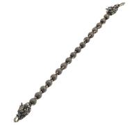 ibasenice Bracelet Unisexe en Cuivre Pur Style Rétro Perles Mates et Tête de Dragon Gravée Finition Antique Bracelet D’Amitié Élégant pour Homme et Femme Accessoire Quotidien