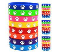ibasenice Bracelets En Silicone Empreinte De Patte De Chien Extensibles Multicolores, Lot De 32, Imperméables Et Confortables, Accessoires Tendances Pour Anniversaires, Fêtes Et Usage Quotidien