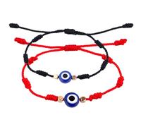 ibasenice Bracelets Œil Maléfique Ajustables en Cordelette, Lot de 2 Tressés, Bracelets D'amitié Unisexes, Bijoux de Poignet pour Femmes et Hommes, Présent Fête des Mères, Usage Quotidien