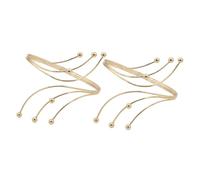 ibasenice Bracelets Manchette Métal Soleil Ouverts, Bijoux Manchette Dorés Pour Femme, 2 Pièces, Style Multi-couches, Brassards Légers Pour Haut Du Bras, Accessoires Soirée Et Mariage