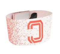 ibasenice Brassard Capitaine Football Élastique Ajustable pour Adultes et Jeunes Bandeau de Chef Équipe Visible Orange Blanc pour Matchs et Entraînements